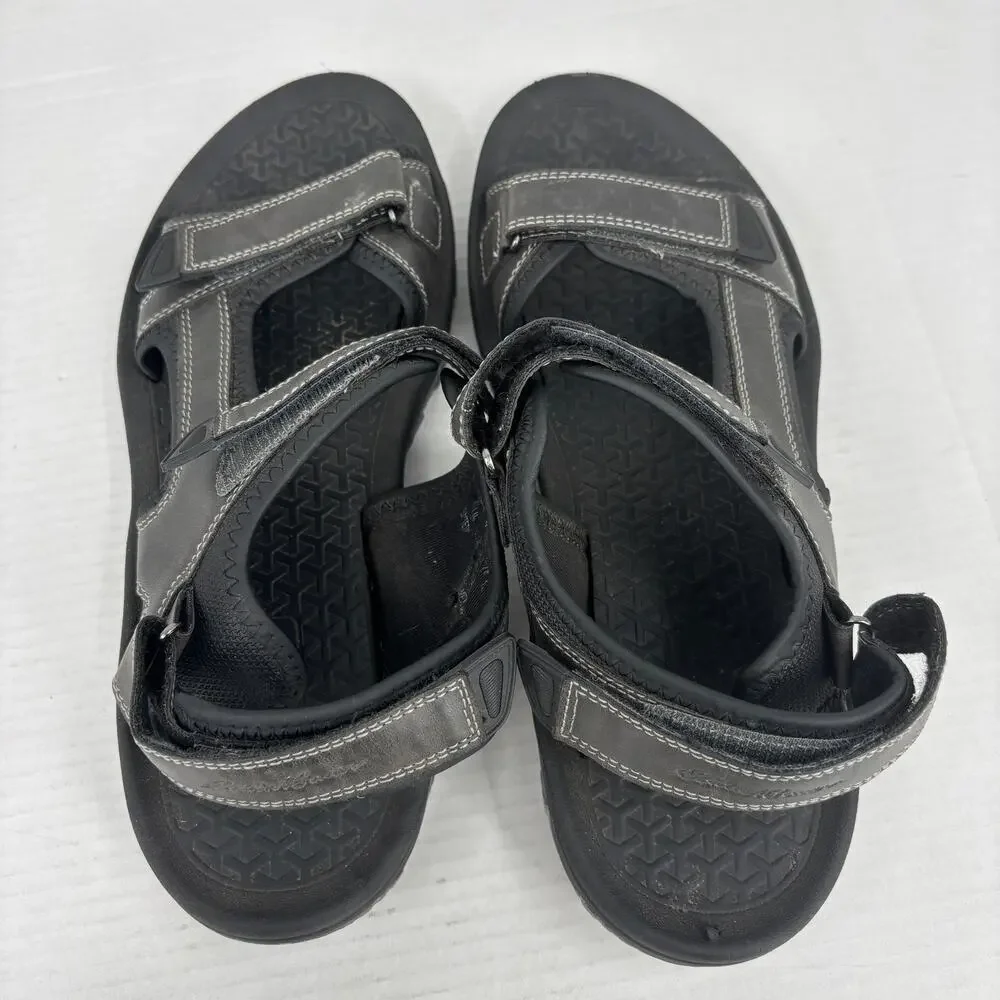 Eddie Bauer Holman Fisherman Sandal Mens Size 12 Black Adjustable Straps Comfort